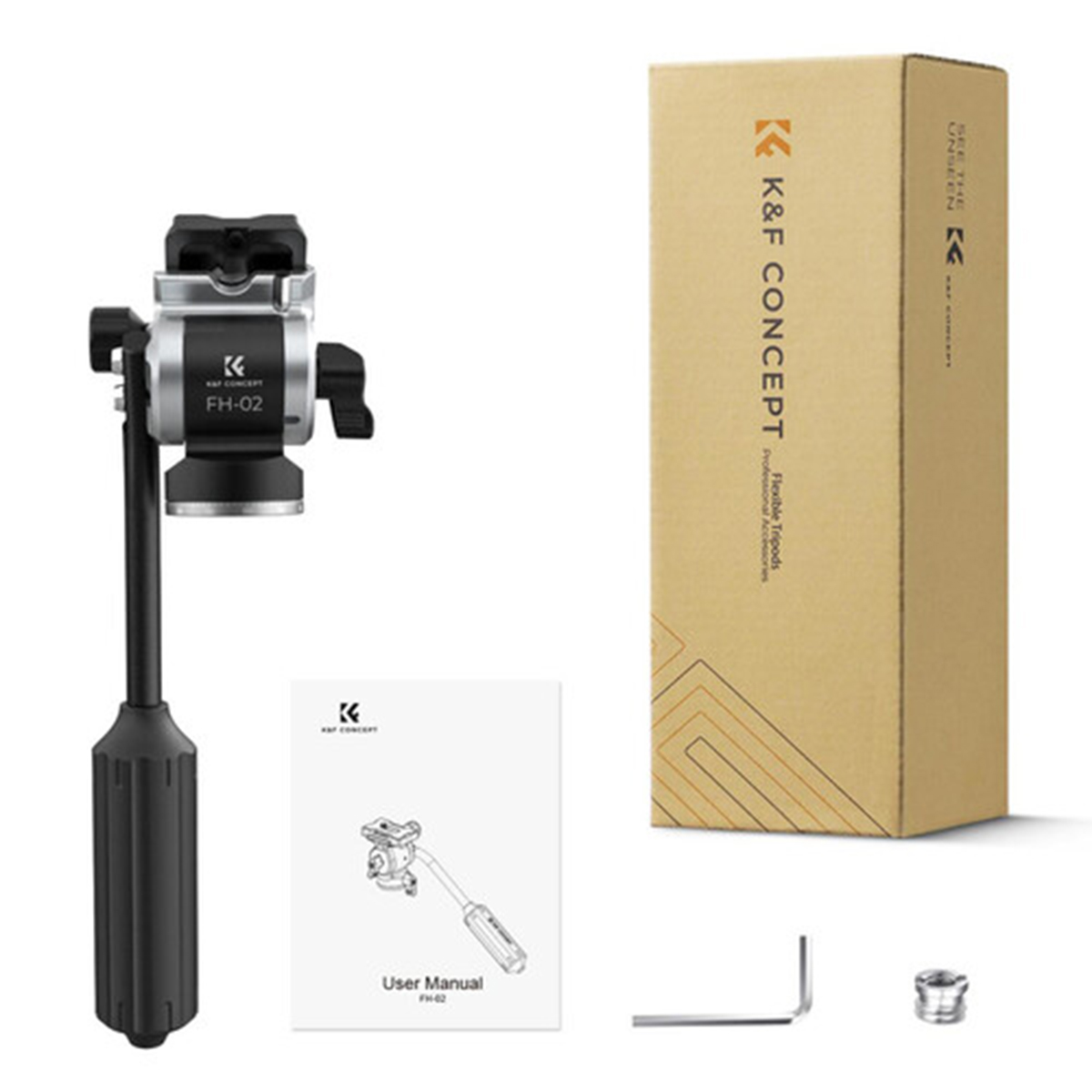 K&F Concept FH-02 Fluid videó állványfej, arca swiss, 3kg teherbírás