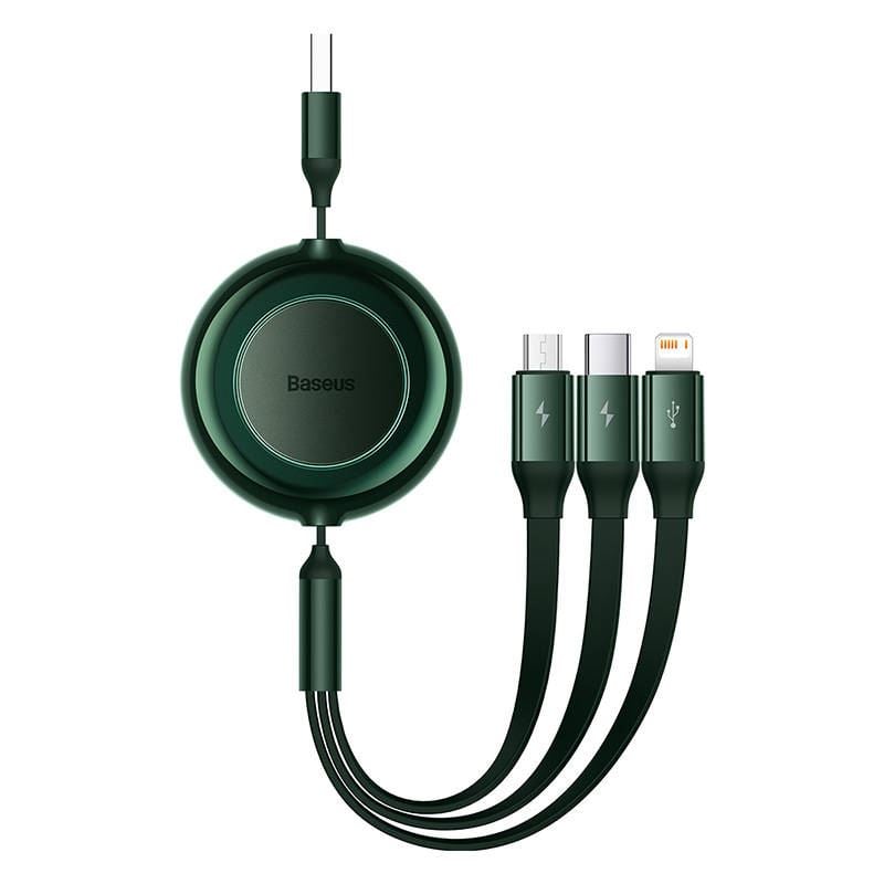 Baseus Bright Mirror 2 USB 3 az 1-ben kábel mikro USB Lightning USB-C 3.5A 1.1m zöld (CAMJ010006) Baseus Bright Mirror 2 USB 3 az 1-ben kábel mikro USB Lightning USB-C 3.5A 1.1m zöld (CAMJ010006)