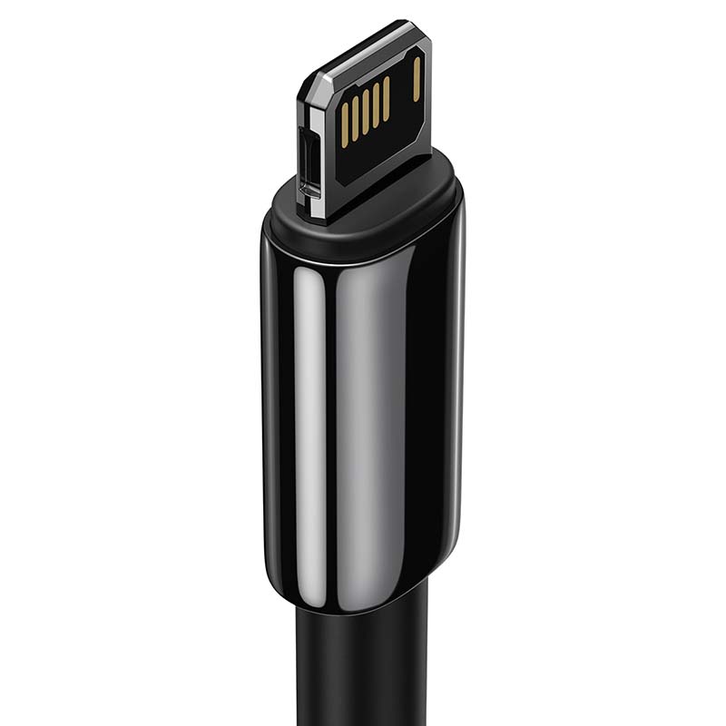 USB-kábel a Lightning Baseus Tungsten Gold-hoz, 2,4A, 1 m (fekete)