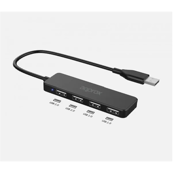 APPROX APPC46 USB2.0 4in1 HUB 4db USB2.0 Fekete APPROX APPC46 USB2.0 4in1 HUB 4db USB2.0 Fekete