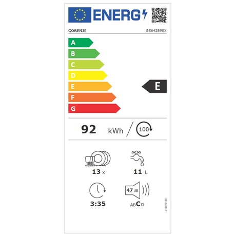 Gorenje GS642E90X 13 terítékes mosogatógép
