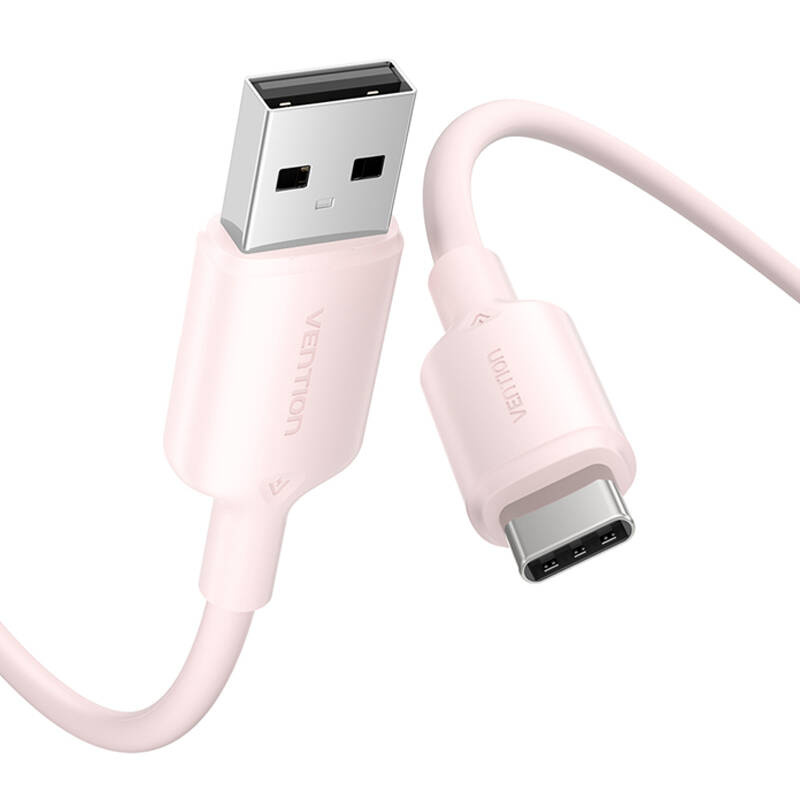 USB 2.0 A és USB-C 3A közötti kábel Vention CTQPF 1M (rózsaszín)