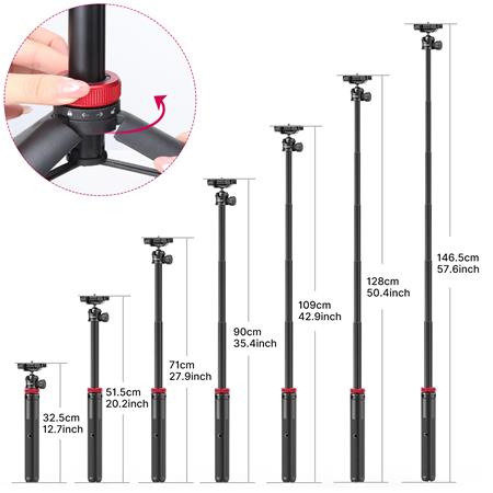 Ulanzi MT-44 selfie állvány  monopod  telefontartó adapter 149cm max magasság Fehér