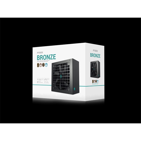 DeepCool Tápegység 500W - Gamerstorm PF500X (80 Plus Bronze, Aktív PFC, 12cm )