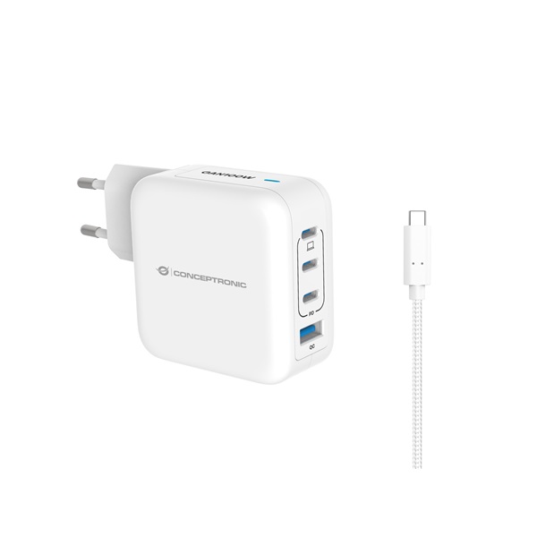 Conceptronic ALTHEA18W 3xUSB-C+USB-A 100W USB-C töltő kábel telefon töltő adapter+kábel fehér Conceptronic ALTHEA18W 3xUSB-C+USB-A 100W USB-C töltő kábel telefon töltő adapter+kábel fehér