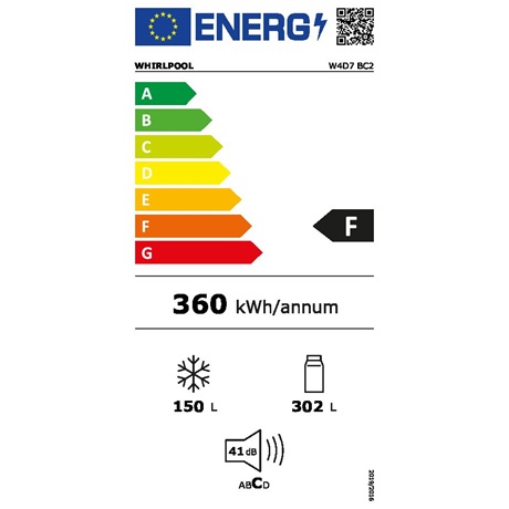 Whirlpool W4D7 BC21 Side by Side hűtőszekrény fekete