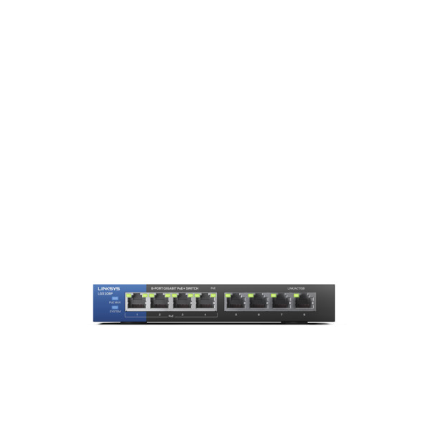 Linksys LGS108P 8-Port Business Desktop Gigabit PoE+ Switch