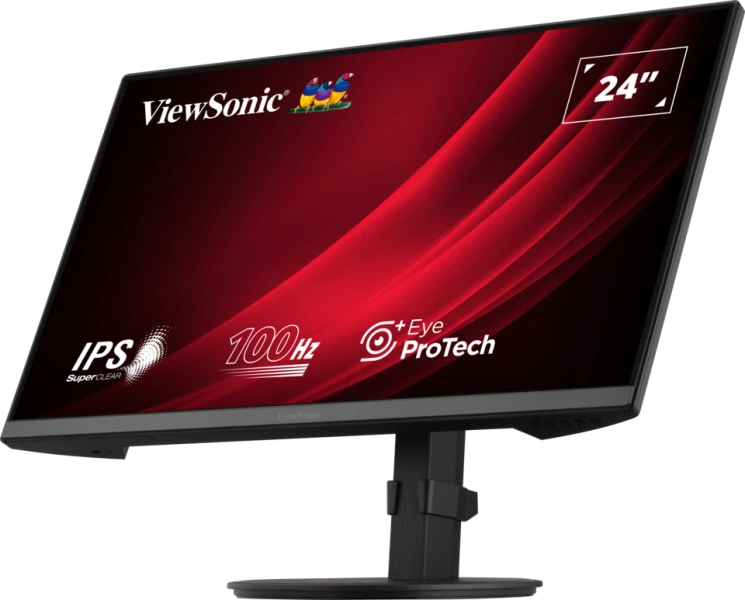 ViewSonic 23.8" VA2408-HDJ Monitor - 1920x1080, Full HD, LED, IPS, 100Hz, 5ms, Pivot, Fekete