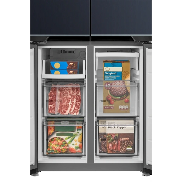 Midea MDRM587BIE70 Hűtő:276L Fagyasztó:150L No frost négyajtós hűtőszekrény Inox