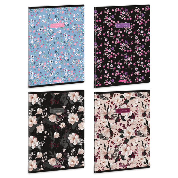 Ars Una Flowery-Mix 24 (5424) A5 extra kapcsos vonalas füzet Ars Una Flowery-Mix 24 (5424) A5 extra kapcsos vonalas füzet