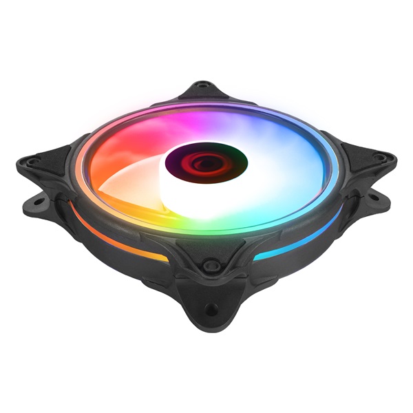 Rampage Cooler 12cm  GLARE F50  ház hűtésre  Rainbow LED  fekete