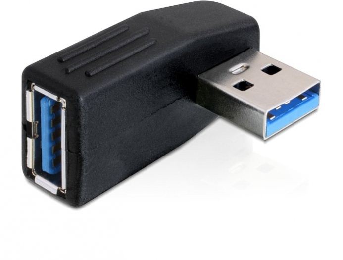 Delock DL65341 USB 3.0 apa-anya vízszintesen 90°-ban forgatott adapter Delock DL65341 USB 3.0 apa-anya vízszintesen 90°-ban forgatott adapter