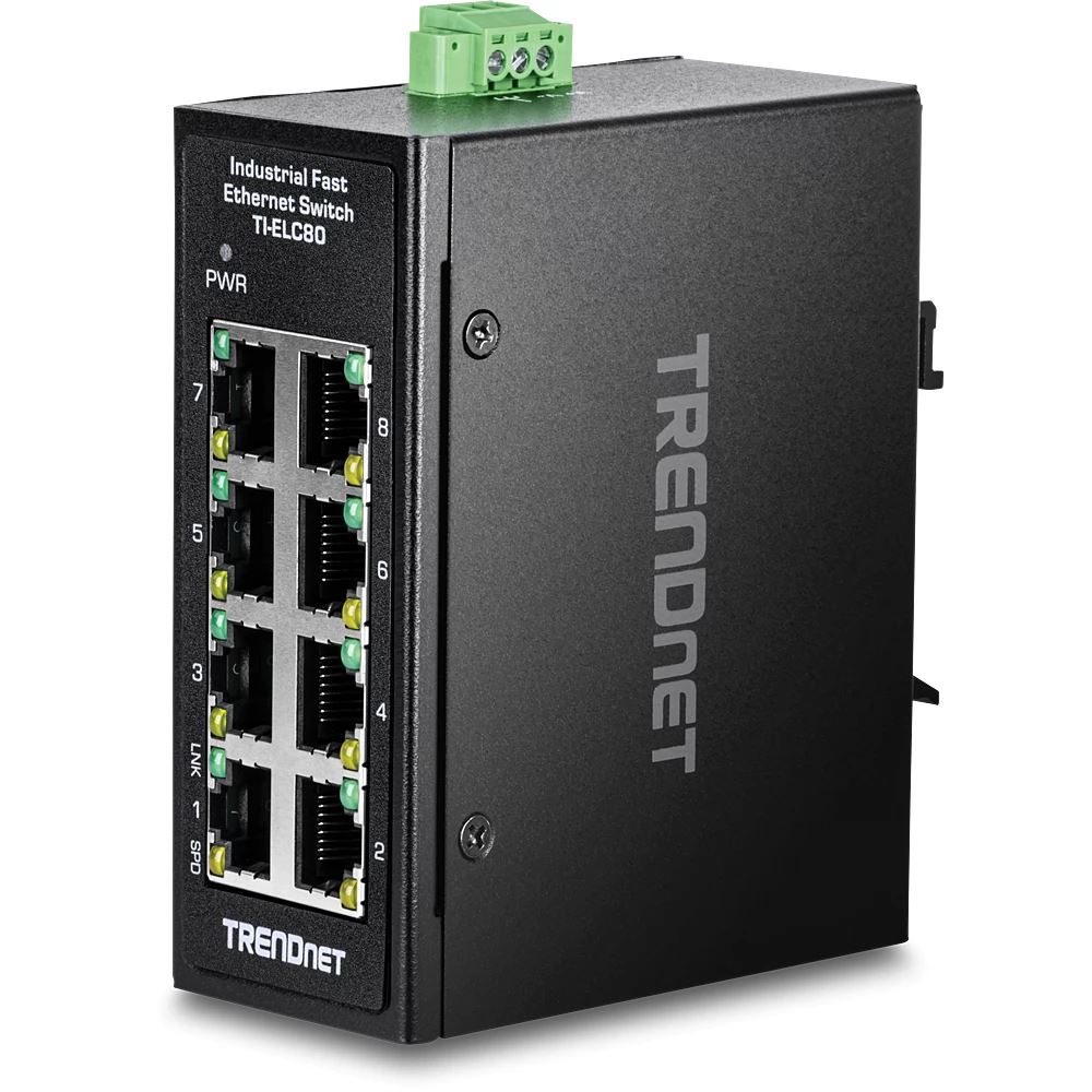TRENDnet TI-ELC80 DIN-sínre szerelhető ipari switch