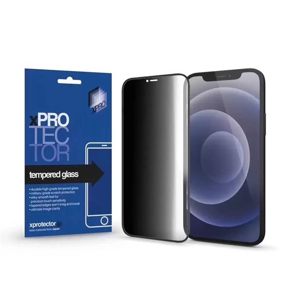 XPRO 128856 iPhone 15 Plus Tempered Glass 0.33 Full 3D FG PRIVACY üveg kijelzővédő fólia XPRO 128856 iPhone 15 Plus Tempered Glass 0.33 Full 3D FG PRIVACY üveg kijelzővédő fólia