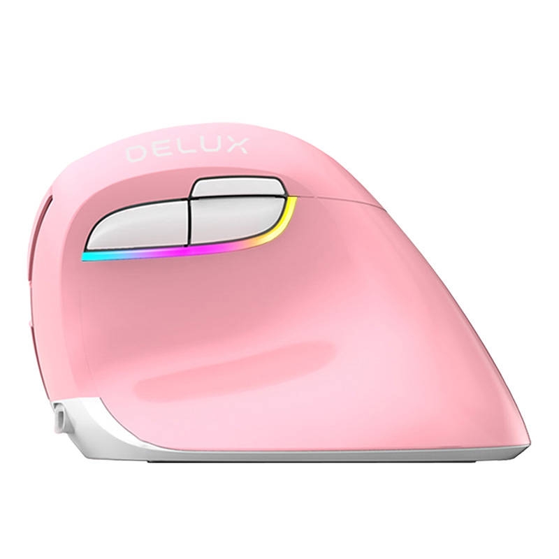 Wireless Vertical Mouse Delux M618Mini DB BT+2.4G 2400DPI (pink) Wireless Vertical Mouse Delux M618Mini DB BT+2.4G 2400DPI (pink)