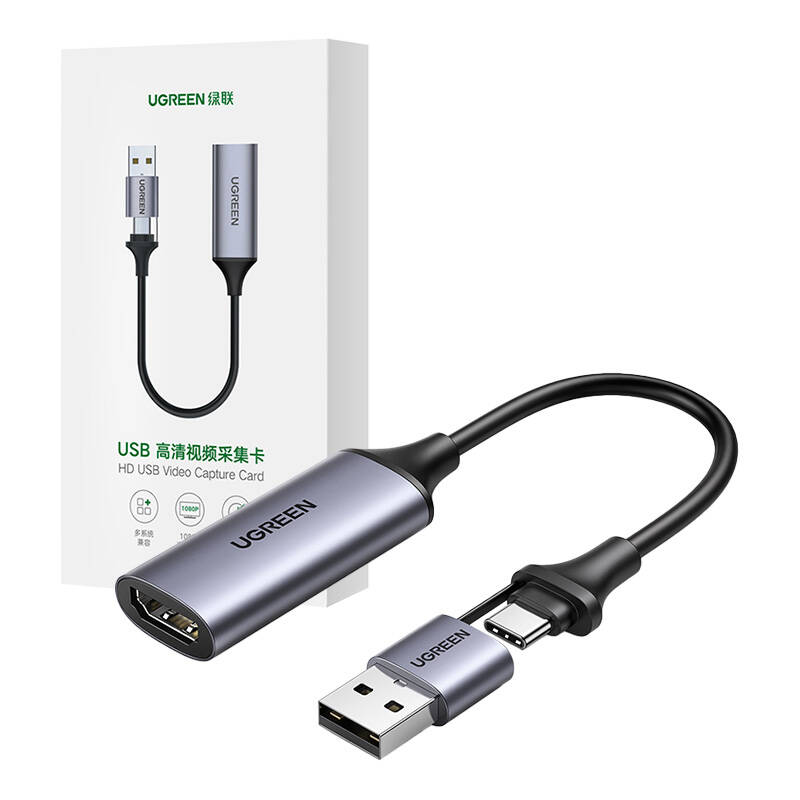 UGREEN CM489 HDMI 4K 60Hz, USB + USB-C digitális rögzítő kártya 