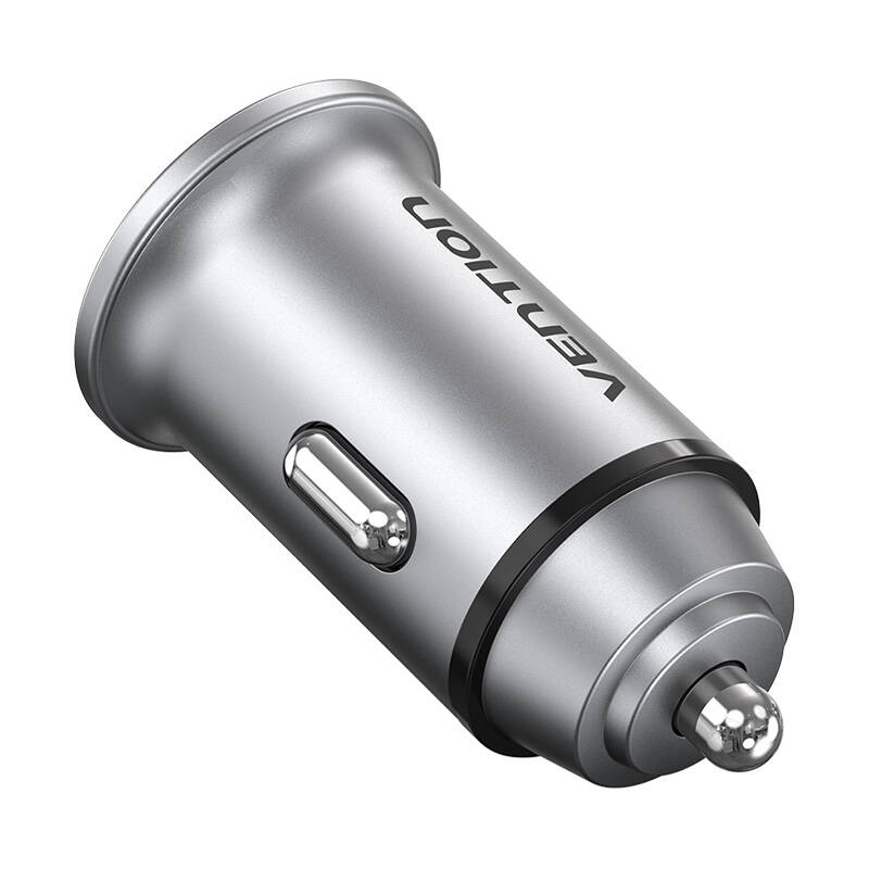Dual Port Car Charger Vention FFBH0 USB A+C(18/20) Gray Dual Port Car Charger Vention FFBH0 USB A+C(18/20) Gray
