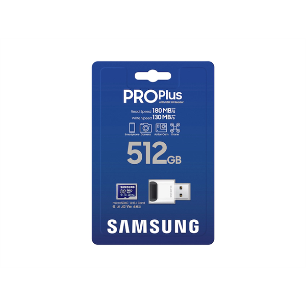 Samsung 512GB microSDXC Pro Plus Class10 U3 A2 V30 adapter nélkül Memóriakártya