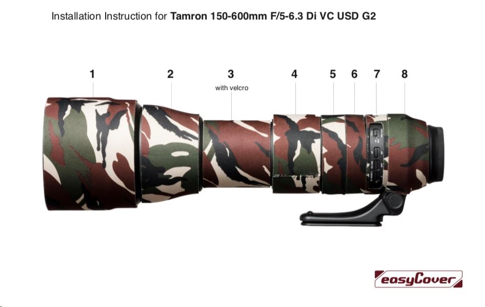 easyCover Lens Oak Tamron 150-600mm F/5-6.3 Di VC USD G2 zöld terepszínű  (LOT150600G2GC) easyCover Lens Oak Tamron 150-600mm F/5-6.3 Di VC USD G2 zöld terepszínű  (LOT150600G2GC)