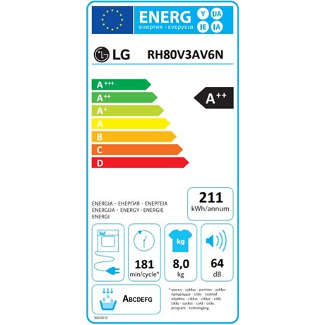 Lg RH80V3AV6N SZÁRÍTÓGÉP HŐSZIVATTYÚS