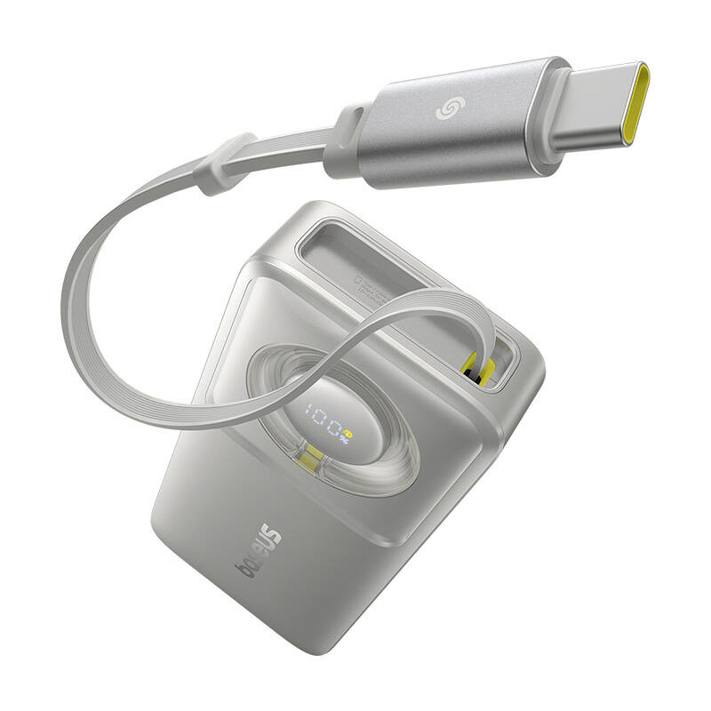 Baseus Free2Pull powerbank kábellel 10000mAh 30W Szürke 