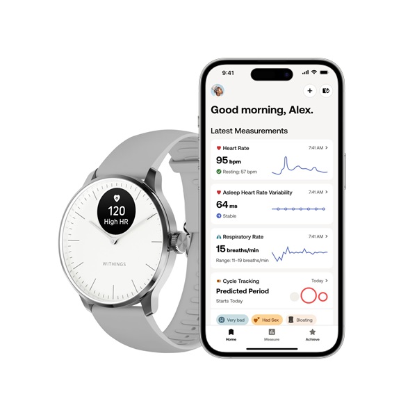 Withings HWA11-model 3 ScanWatch Light 37mm fehér okosóra Withings HWA11-model 3 ScanWatch Light 37mm fehér okosóra