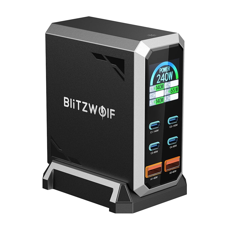 Blitzwolf BW-S31 2xUSB-A 4xUSB-C  PD 240W-os hálózati töltő