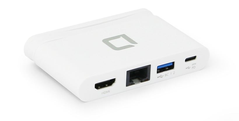DICOTA USB-C hordozható 4-in-1 dokkoló fehér (D31730)