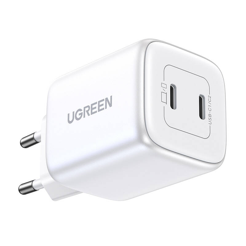 UGREEN Nexode 45W mains charger, 2x USB-C, PD3.0, QC4.0, GaN (white)