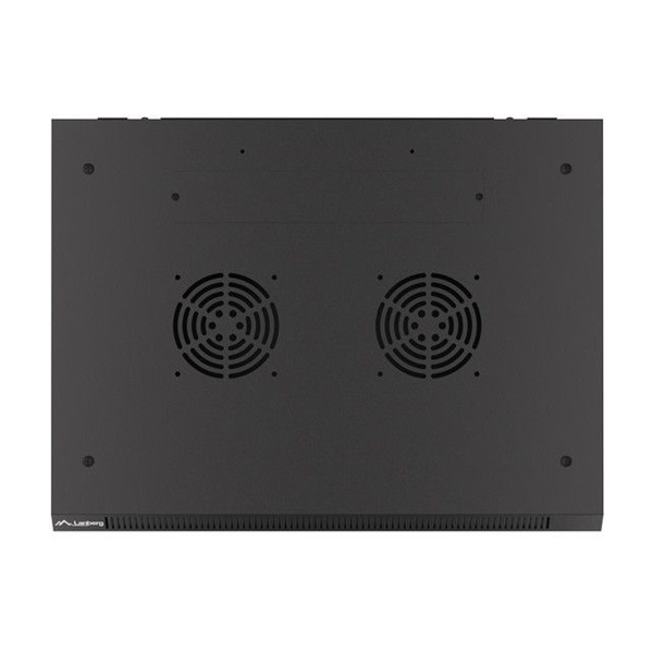 Lanberg WF01-6409-00B 19" 9U SZÉL:600 MÉLY:450 MAG:512 lapraszerelt fémajtós fekete fali rack szekrény