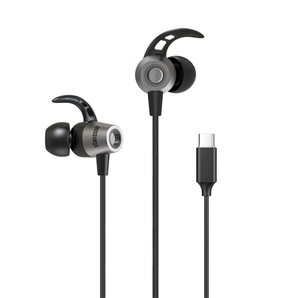 Stansson HE-105-BL USB-C fülhallgató fekete-ezüst Stansson HE-105-BL USB-C fülhallgató fekete-ezüst