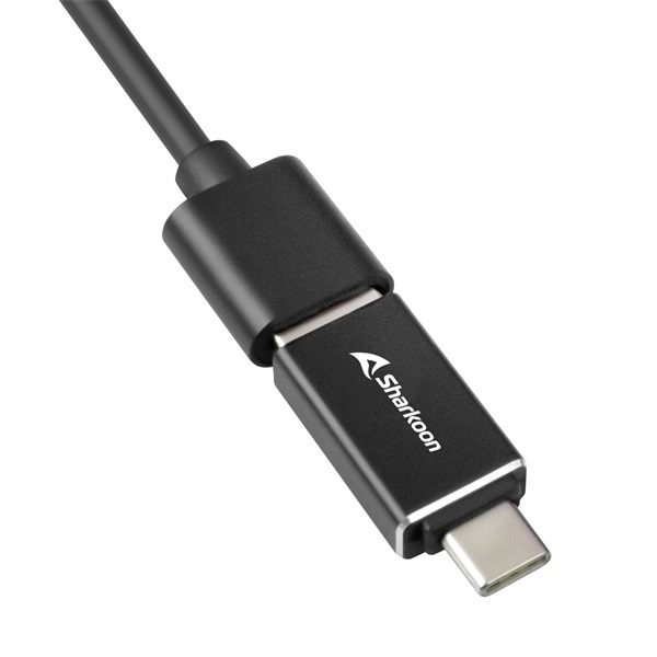 Sharkoon Type-C adapter + RJ45 3port USB3.2 Gen 1 USB Hub Fekete Sharkoon Type-C adapter + RJ45 3port USB3.2 Gen 1 USB Hub Fekete