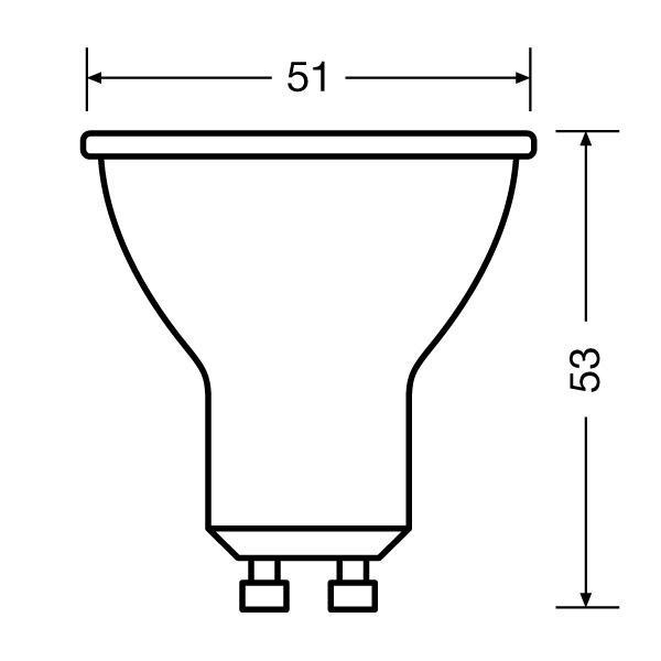 Osram Value PAR16 műanyag ház/5W/350lm/2700K/GU10/230V/36fok/70lm/W LED spot izzó Osram Value PAR16 műanyag ház/5W/350lm/2700K/GU10/230V/36fok/70lm/W LED spot izzó