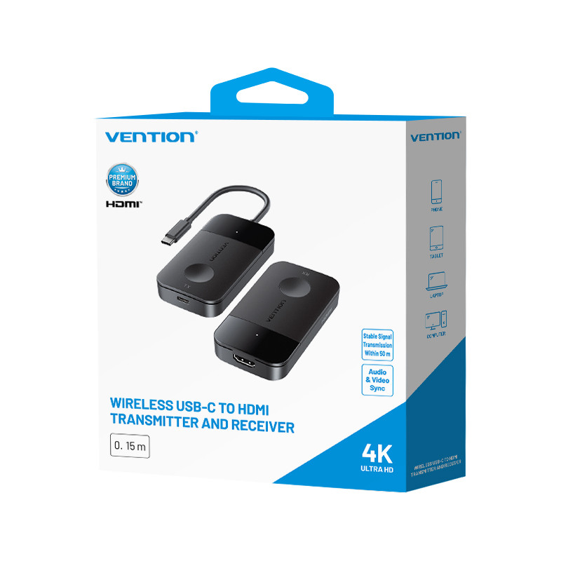 Vention HDMI 4K@30Hz Wifi transzmitter és receiver 50m Adapter