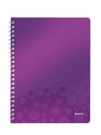Leitz "WOW" spirálfüzet A4, kockás, lila (E46380062) Leitz "WOW" spirálfüzet A4, kockás, lila (E46380062)