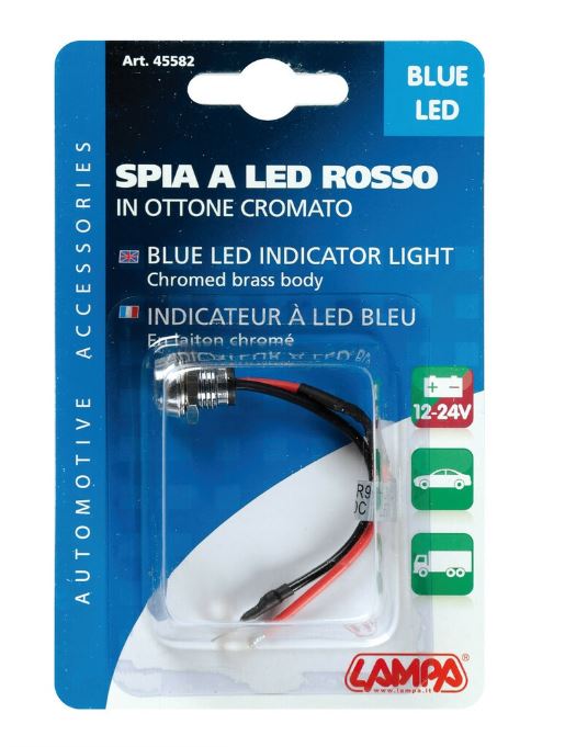 Lampa 12/24V LED mentes jelzőfény, kék színű (0145582)