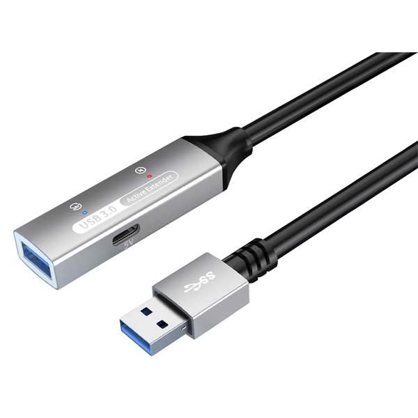 PremiumCord Aktív Kábel USB-A 3.2 Gen1, hosszabbító, repeater, A - A, M/F,   20m, fekete (KU3REP20AL)