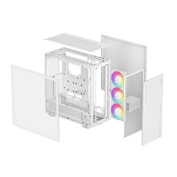 DeepCool Számítógépház - MORPHEUS WH (fehér, moduláris, 1x420mm venti,Mini-ITX /M-ATX /ATX /E-ATX, 4xUSB3.0, 1xUSB-C)