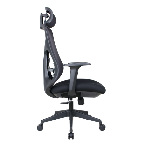 IRISOffice Mirage fekete ergonómikus, szövet-hálós irodai forgószék fej és háttámasszal