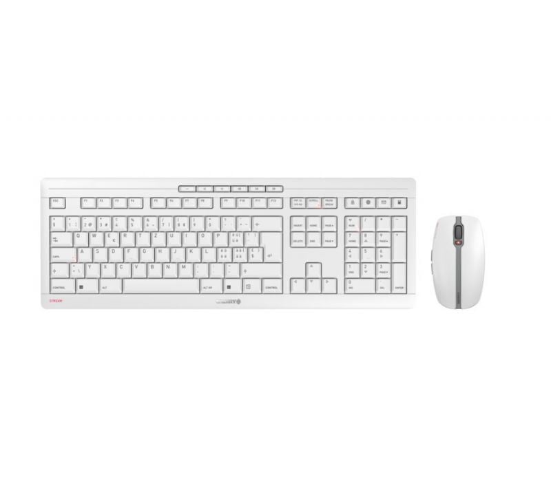 Cherry STREAM DESKTOP RECHARGE vezeték nélküli US (EURO symbol) billentyűzet + egér szürke (JD-8560EU-0)