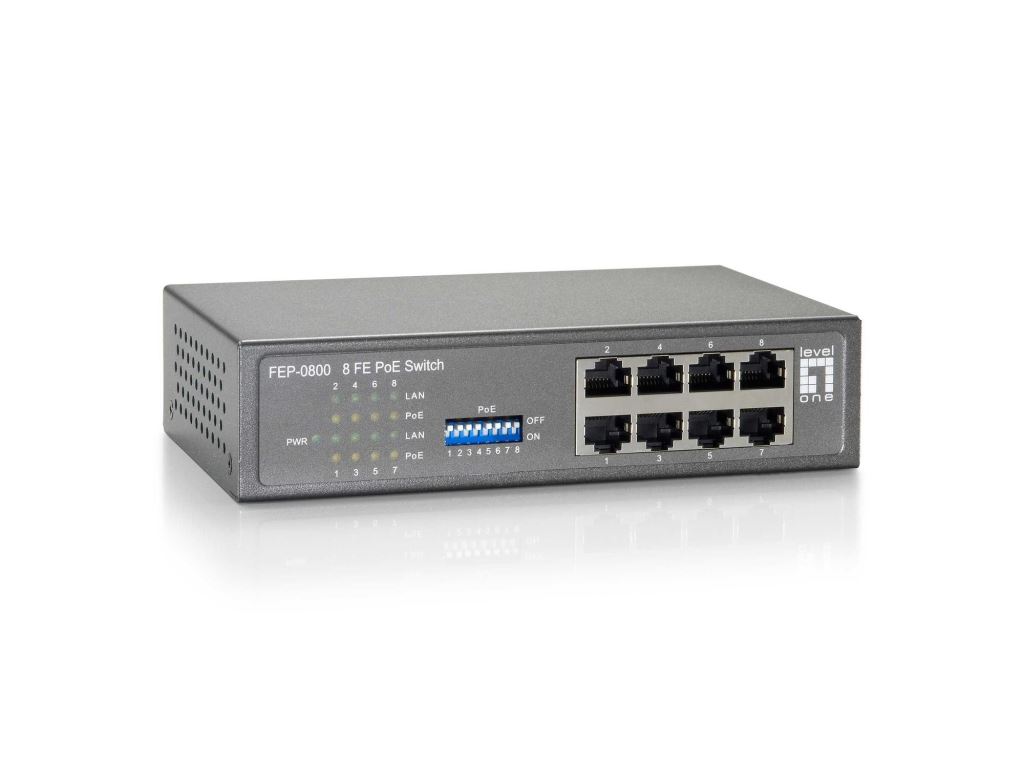 LevelOne FEP-0800 8 Portos Fast Ethernet PoE Switch