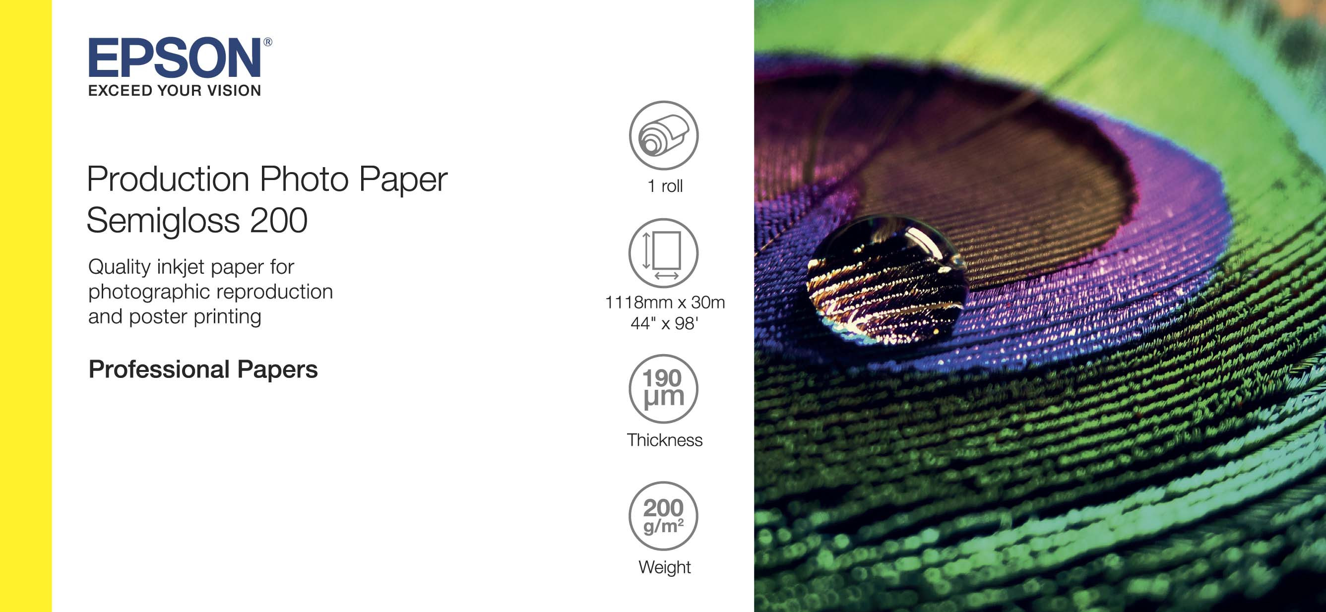Epson félfényes fotópapír 44"x30m 200g