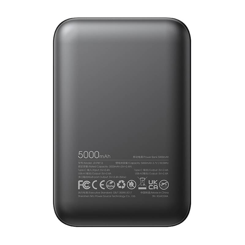 Joyroom JR-PBF13  2.4A LED 5000mAh Powerbank Fekete 