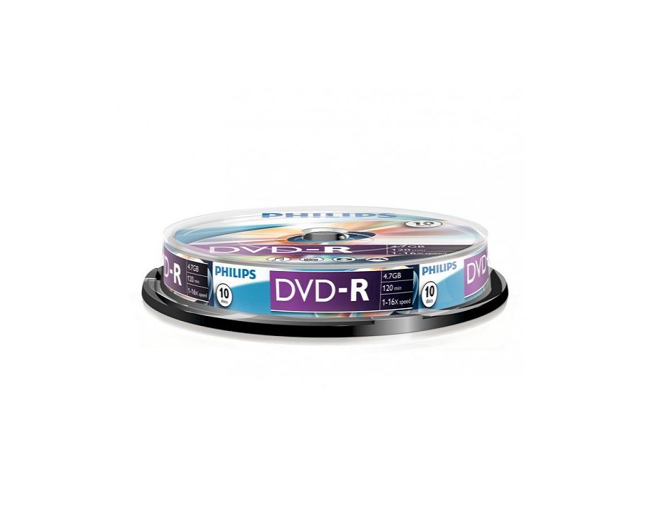 Philips DVD-R 4.7GB 16X DVD lemez hengeres 10db/cs Philips DVD-R 4.7GB 16X DVD lemez hengeres 10db/cs