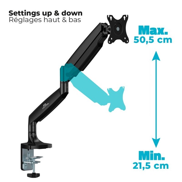 Advance Ergomount Xtrem 17-45" dönthető forgatható Monitor Asztali konzol Fekete Advance Ergomount Xtrem 17-45" dönthető forgatható Monitor Asztali konzol Fekete