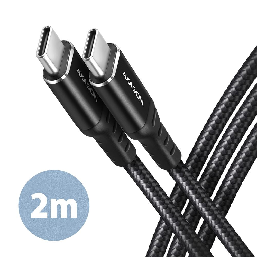 Axagon BUCM-CM20AB USB-C - USB-C adat- és töltőkábel 2m fekete Axagon BUCM-CM20AB USB-C - USB-C adat- és töltőkábel 2m fekete