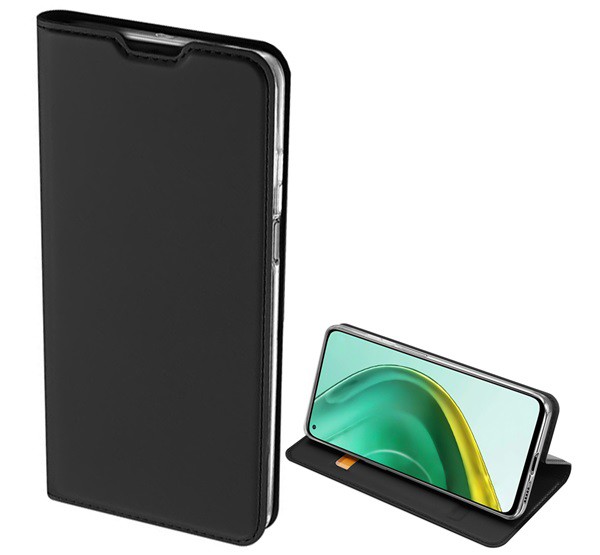 DUX DUCIS SKIN PRO tok álló, bőr hatású (FLIP, oldalra nyíló, bankkártya tartó, asztali tartó funkció) FEKETE [Xiaomi Mi 10T Pro 5G]