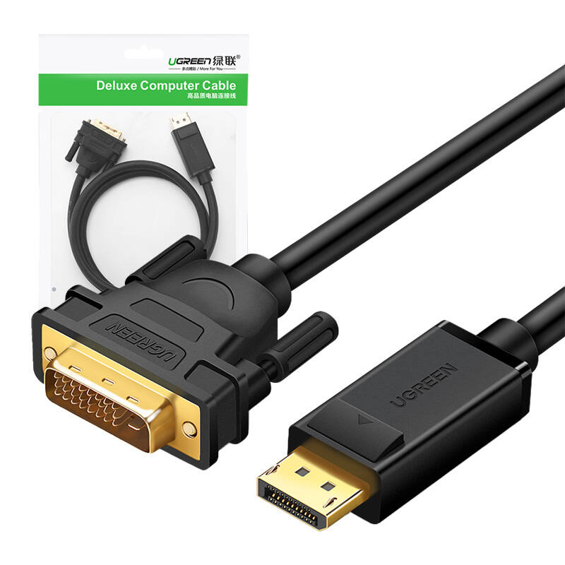DisplayPort to DVI Cable UGREEN DP103, FullHD, unidirectional, 1,5m (black)