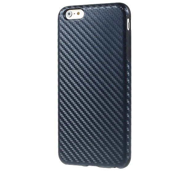Szilikon telefonvédő (karbon minta) SÖTÉTKÉK [Apple iPhone 6S Plus 5.5]