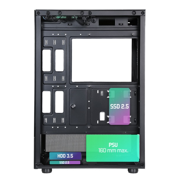 Spirit of Gamer SPECTRA Black  fekete ablakos  3x12cm ventilátor  ATX Számítógépház  